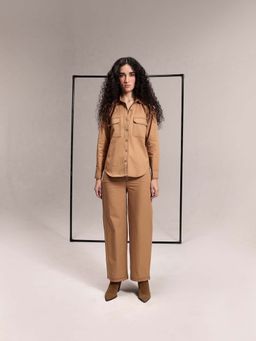 Prakriti Jaipur - Tan Brown Thread Co-Ord (Set of 2)