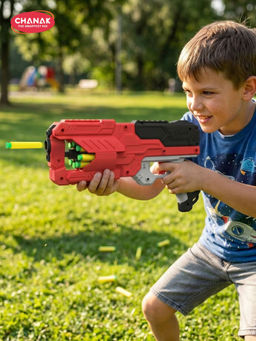Chanak - Red Hi-Arm Blaster Gun With Soft Bullet (5 Years)