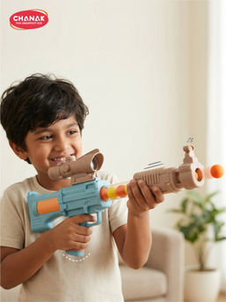 Chanak - Brown Pneumatic Gun With Soft Foam Ball (5-6 Years)