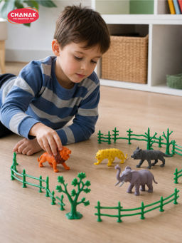 Chanak - Wild Animal Set With Tree And Fence (1-2 Years)