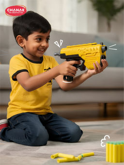 Chanak - Yellow Gun For Kids With Soft Foam Bullets (8-9 Years)