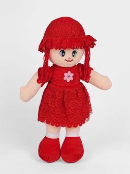 DukieKooky - Super Cute & Adorable Red Pretty Doll Soft Toy (2-6 Years)