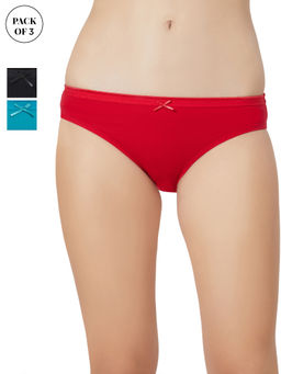 SOIE - Mid Rise Medium Coverage Solid Colour Cotton Stretch Brief Panty