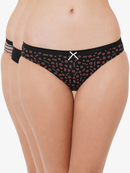 SOIE - Mid Rise Medium Coverage Solid and Printed Cotton Stretch Brief Panty