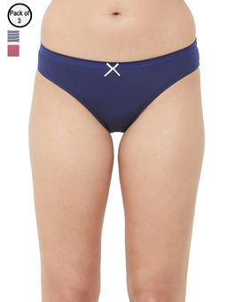 SOIE - Mid Rise Medium Coverage Solid and Printed Cotton Stretch Brief Panty