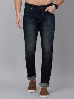 Cantabil - Men Dark Blue Solid Stretchable Jeans