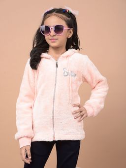 CRIMSOUNE CLUB - Girl's Pink Hooded Neck Sweatshirt