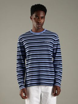 Tommy Hilfiger - Blue Striped Regular Fit Cotton T-Shirt