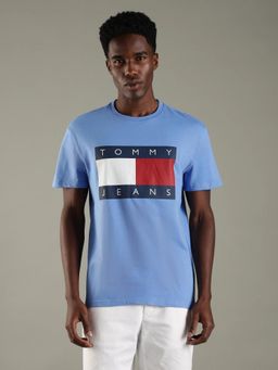Tommy Hilfiger - Blue Logo Regular Fit Cotton T-Shirt
