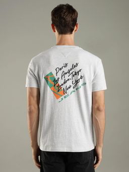Tommy Hilfiger - Grey Graphic Regular Fit Cotton T-Shirt