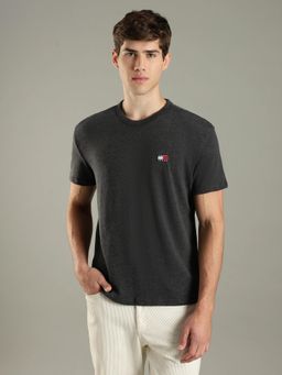 Tommy Hilfiger - Charcoal Solid Regular Fit Cotton T-Shirt