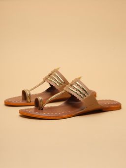 ERIDANI - Anya Beige Kolhapuris