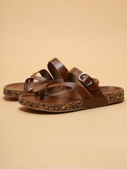 ERIDANI - Maeve Brown Slip On Sandals