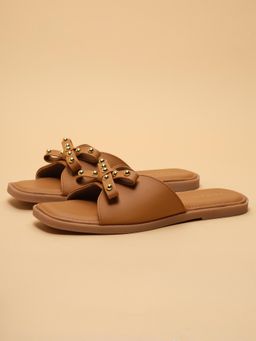 ERIDANI - Matlida Tan Slip On Flats