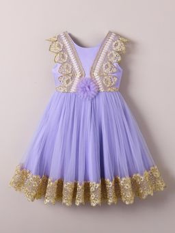 Hopscotch - Purple Lace Trim Party Dress