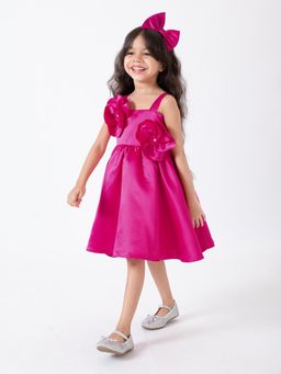 Hopscotch - 3D Floral Applique Dress with Headband