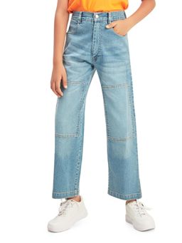 Olele - Light Blue Boys Cotton Denim Patch Work Regular Fit Jeans