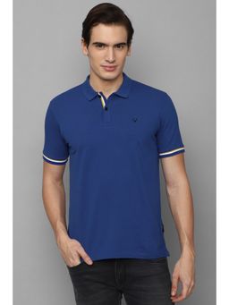 Allen Solly - Men Blue Solid Polo Neck T-Shirt