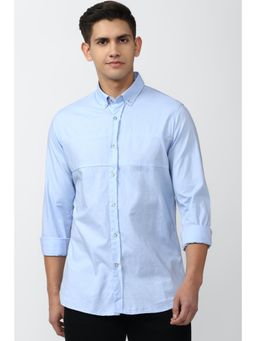 Peter England - Men Blue Slim Fit Casual Shirt