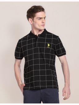 U.S. POLO ASSN. - Windowpane Check Pique Polo Shirt