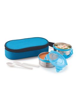 MAGNUS - Viva 2 Blue Stainless Steel Lunch Box with Carry Case -600 ml