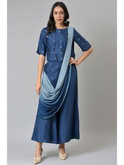 W - Women Pink Geometric Print Cotton Kurta With Parallel Pant