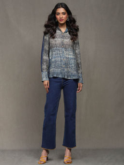 Ritu Kumar - Blue Printed Short Shirt