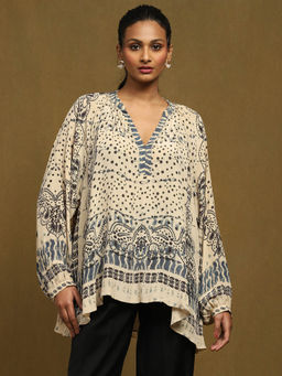 Ritu Kumar - Beige Printed Top