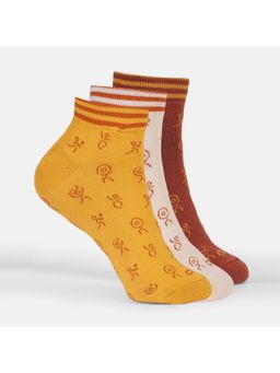CULT - Casual Ankle Length Patterned Women Socks (Pack of 3)