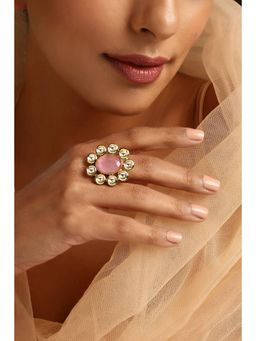 SWABHIMANN - Sufi Pink Kundan Ring