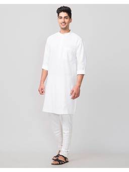 Fabindia - White Cotton Comfort Fit Long Kurta