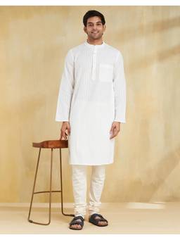 Fabindia - White Cotton Long Kurta