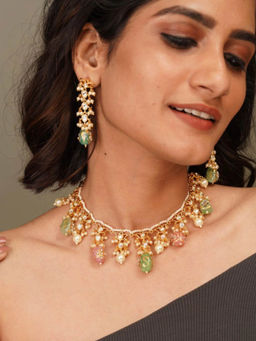 ATTRANGI - Saavitri Pastel Polki Necklace Set