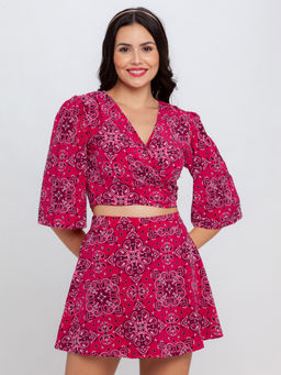 Zink London - Women's Pink Printed Top