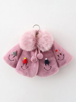 Hopscotch - Pom-Pom Embellished Fleece Pink Jacket