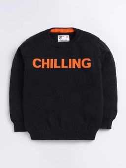 Hopscotch - Black Pure Cotton Typographic Sweater