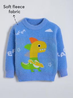 Hopscotch - Blue Dinosaur Full Sleeve Sweater