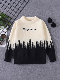 Hopscotch - Black Text Print Full Sleeve Sweater