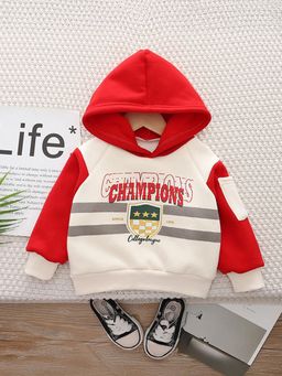 Hopscotch - Red Text Print Full Sleeve Hoodie