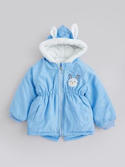 Hopscotch - Blue Animal Applique Long Coat