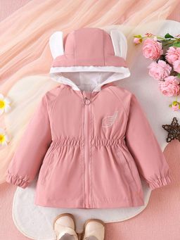 Hopscotch - Pink Wing Embroidered Long Coat