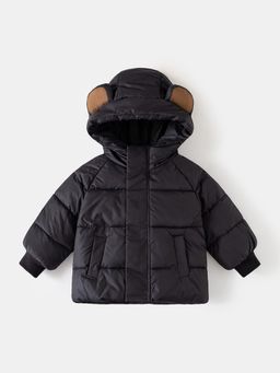 Hopscotch - Black Textured Long Coat