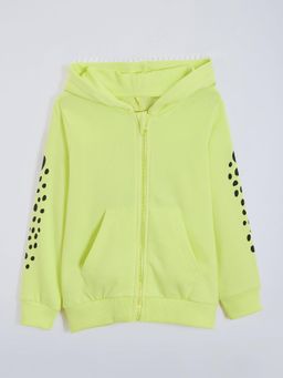 Hopscotch - Green 3D Applique Hooded Hoodie