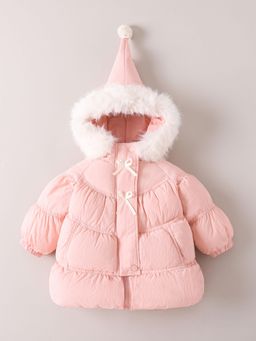 Hopscotch - Pink Bow Applique Long Coat