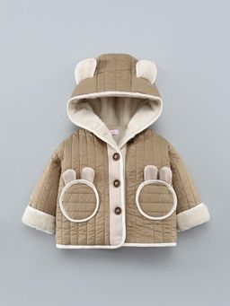 Hopscotch - Beige Textured Ear Applique Jacket