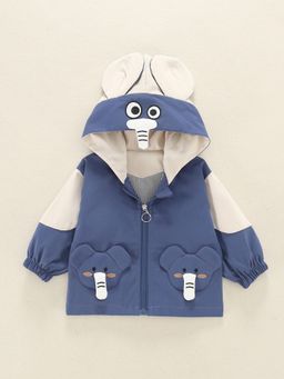 Hopscotch - Blue Elephant Applique Hoodie