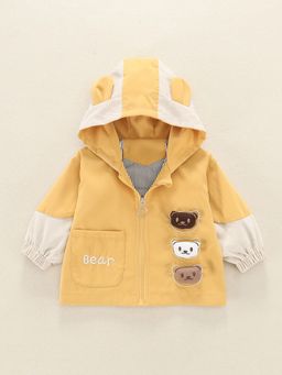 Hopscotch - Yellow Teddy Bear Applique Hoodie