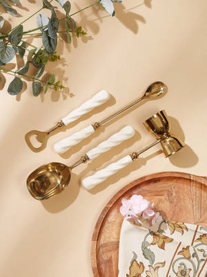 Buy Mason Home Swirl Ivory Bar Tools (Set of 4) Online