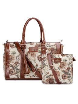 The Clownfish - Floral Printed Duffle Bag with Detachable Strap and Sling Bag (Set of 2)