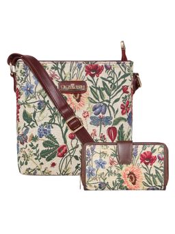 The Clownfish - Floral Printed Sling Bag with Wallet (Set of 2)